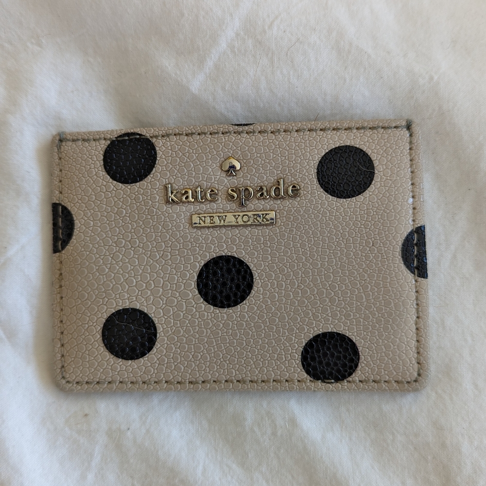 Kate Spade Polka Dot Leather Card Holder